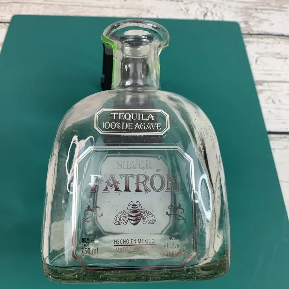 Tequila Silver Patron 100% Agave Empty Bottle without Cork‎ Lid 750 ml